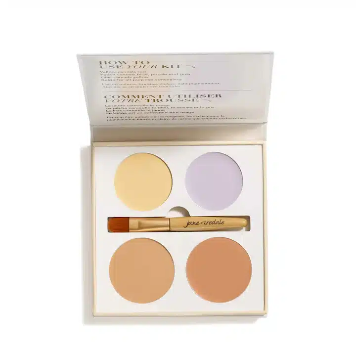 Corrective Colours - A professional palette created for camouflaging all the stages of bruising. Also covers hyperpigmentation. The colours actually follow the “life cycle” of a bruise, concealing it at every stage: Yellow conceals redness Peach hides blue, purple or grey Lilac covers yellow Beige conceals hyperpigmentation