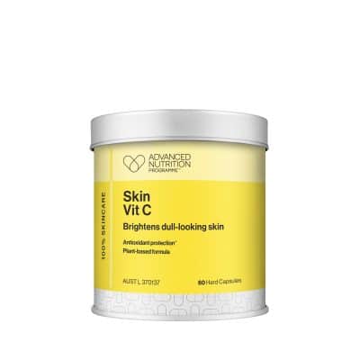 60 Capsules. Skin Vit C is powered by three key ingredients: vitamin C, zinc and acerola cherry in a daily dose vitamin capsule to help brighten dull-looking skin. All three ingredients are protected in a clean, plant-based capsule and are suitable for vegan and vegetarian lifestyles. This synergy of nutrients simultaneously works to brighten dull-looking skin, support normal blood vessels, protect cells from oxidative stress and support collagen formation. This is an ideal supplement booster for clients looking to support their skin supplement regime. Skin type All skin types seeking collagen support Lines, wrinkles Thread veins Redness Pigmentation Inflammation Skins exposed to pollution, stress and UV rays